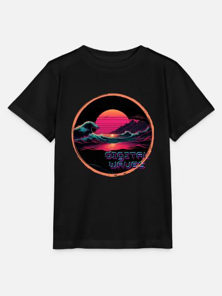 Digital Waves - Stanley/Stella Kinder T-Shirt MINI CREATOR - Schwarz