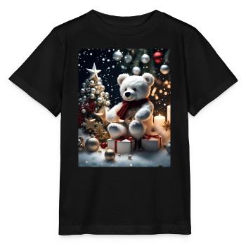 Teddy wishes you a Merry Christmas - Stanley/Stella MINI CREATOR Kids’ T-Shirt - black - Front - Mikhail (115cm)