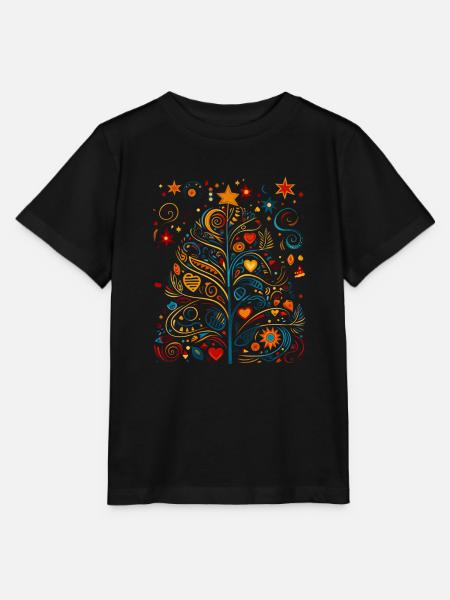 Saisonale Pracht! Lebendiger Pop-Art-Weihnachtsbaum - Stanley/Stella Kinder T-Shirt MINI CREATOR - Schwarz