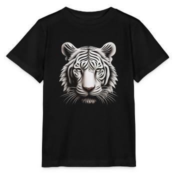Enigmatic Op Art Tiger Illusion Artwork - Stanley/Stella MINI CREATOR Kids’ T-Shirt - black - Front - Mikhail (115cm)