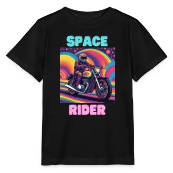 Space Rider - Stanley/Stella Kinder T-Shirt MINI CREATOR  - Schwarz - Vorne - Mikhail (115cm)