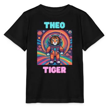 Théo Tigre - T-shirt bio MINI CREATOR Stanley/Stella Enfant - noir - Devant - Mikhail (115cm)