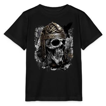 Wikinger Brass Helmet Skull Crow - Stanley/Stella Kinder T-Shirt MINI CREATOR  - Schwarz - Vorne - Mikhail (115cm)