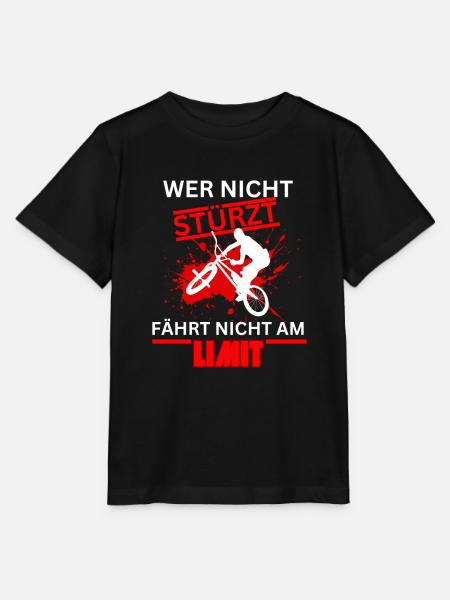 Wer Nicht Stürzt Fährt Nicht Am Limit BMX Fahrrad - Stanley/Stella Kinder T-Shirt MINI CREATOR  - Schwarz