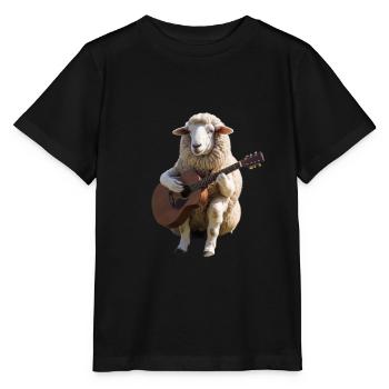 Schaf Schaf Gitarre - Stanley/Stella Kinder T-Shirt MINI CREATOR  - Schwarz - Vorne - Mikhail (115cm)