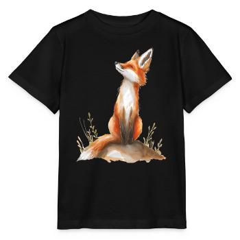 Amused Fox - Stanley/Stella MINI CREATOR Kids’ T-Shirt - black - Front - Mikhail (115cm)
