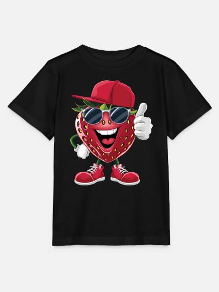 Erdbeere - Stanley/Stella Kinder T-Shirt MINI CREATOR - Schwarz