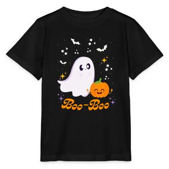 Süßer Geist & Kürbis - Stanley/Stella Kinder T-Shirt MINI CREATOR  - Schwarz - Vorne - Mikhail (115cm)