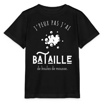 J’peux pas j’ai bataille de boules de mousse - T-shirt bio MINI CREATOR Stanley/Stella Enfant - noir - Devant - Mikhail (115cm)