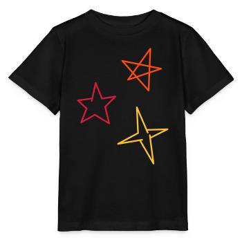 Etoiles tricolores - T-shirt bio MINI CREATOR Stanley/Stella Enfant - noir - Devant - Mikhail (115cm)