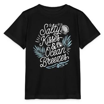 Salty Kisses | Strand & Ozeanliebhaber - Stanley/Stella Kinder T-Shirt MINI CREATOR  - Schwarz - Vorne - Mikhail (115cm)