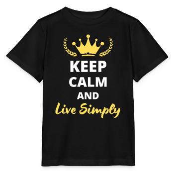 "Keep Calm and Live Simply" T-Shirt - minimalistisch - Stanley/Stella Kinder T-Shirt MINI CREATOR  - Schwarz - Vorne - Mikhail (115cm)