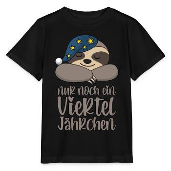 Faultier Schlafmütze Nur Noch Ein Viertel Jährchen - Stanley/Stella Kinder T-Shirt MINI CREATOR  - Schwarz - Vorne - Mikhail (115cm)