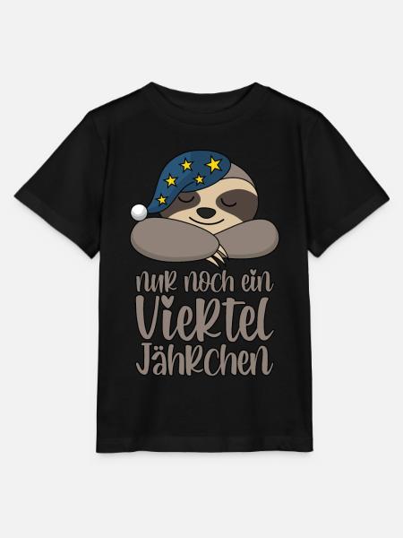 Faultier Schlafmütze Nur Noch Ein Viertel Jährchen - Stanley/Stella Kinder T-Shirt MINI CREATOR - Schwarz