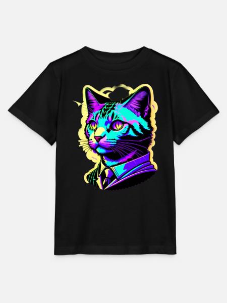 Gentleman Katze bunt - Stanley/Stella Kinder T-Shirt MINI CREATOR - Schwarz
