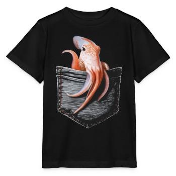 Tintenfisch - Stanley/Stella Kinder T-Shirt MINI CREATOR  - Schwarz - Vorne - Mikhail (115cm)