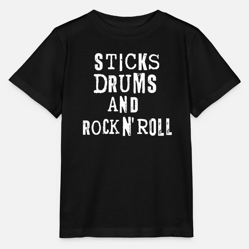 Sticks Drums And Rock N' Roll - Stanley/Stella Kinder T-Shirt MINI CREATOR  - Schwarz