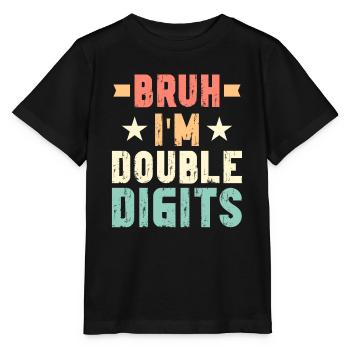 10th Birthday Girl Gift Idea Double Digits - Stanley/Stella MINI CREATOR Kids’ T-Shirt - black - Front - Mikhail (115cm)