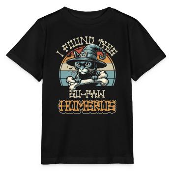Halloween chat sorcière humour disant drôle - T-shirt bio MINI CREATOR Stanley/Stella Enfant - noir - Devant - Mikhail (115cm)