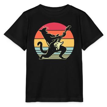Rock Musik Katze Lustig Humor Geschenkidee - Stanley/Stella Kinder T-Shirt MINI CREATOR  - Schwarz - Vorne - Mikhail (115cm)