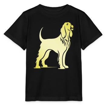 Silhouette de chien de chien de chasse afghan - T-shirt bio MINI CREATOR Stanley/Stella Enfant - noir - Devant - Mikhail (115cm)