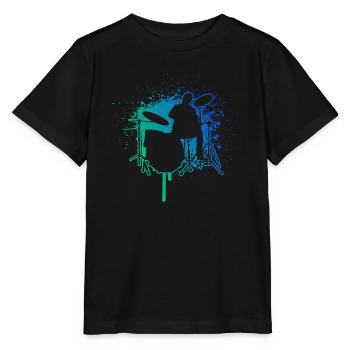 Batteur Batteur Batterie - T-shirt bio MINI CREATOR Stanley/Stella Enfant - noir - Devant - Mikhail (115cm)