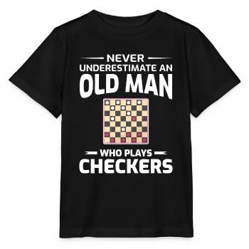 Checkers Draughts Strategie Brettspiele Opa Papa - Stanley/Stella Kinder T-Shirt MINI CREATOR  - Schwarz - Vorne - Mikhail (115cm)