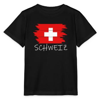 Schweiz Swiss - Stanley/Stella Kinder T-Shirt MINI CREATOR  - Schwarz - Vorne - Mikhail (115cm)
