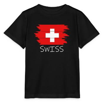 Swiss Switzerland Schweiz - Stanley/Stella Kinder T-Shirt MINI CREATOR  - Schwarz - Vorne - Mikhail (115cm)