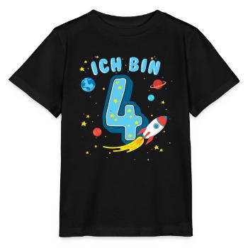 Ich bin 4 - Vierter Geburtstag Junge Mädchen - Stanley/Stella Kinder T-Shirt MINI CREATOR  - Schwarz - Vorne - Mikhail (115cm)