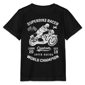 Motorcyclist motorcycle motorcycle racing biker - Stanley/Stella MINI CREATOR Kids’ T-Shirt - black - Front - Mikhail (115cm)
