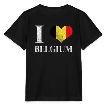 drapeau belge drapeau belge cadeau belge - T-shirt bio MINI CREATOR Stanley/Stella Enfant - noir - Devant - Mikhail (115cm)