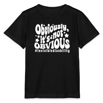 Invisible disability - Stanley/Stella MINI CREATOR Kids’ T-Shirt - black - Front - Mikhail (115cm)