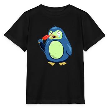 Frozen Pinguin isst Eis - Stanley/Stella Kinder T-Shirt MINI CREATOR  - Schwarz - Vorne - Mikhail (115cm)