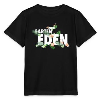 Flamingo Garten Eden Paradise - Stanley/Stella Kinder T-Shirt MINI CREATOR  - Schwarz - Vorne - Mikhail (115cm)
