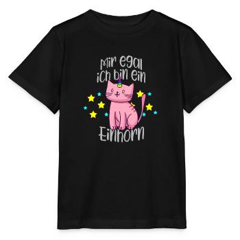 Mir egal ich bin ein Einhorn. Süße Geschenkidee - Stanley/Stella Kinder T-Shirt MINI CREATOR  - Schwarz - Vorne - Mikhail (115cm)