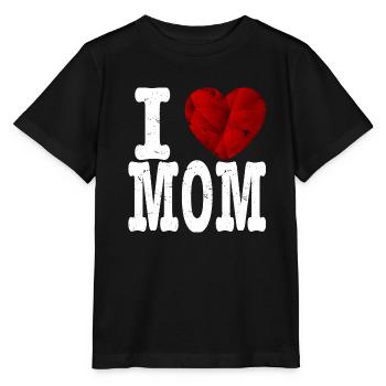 I love mom t shirt gift ruby heart mum - Stanley/Stella MINI CREATOR Kids’ T-Shirt - black - Front - Mikhail (115cm)