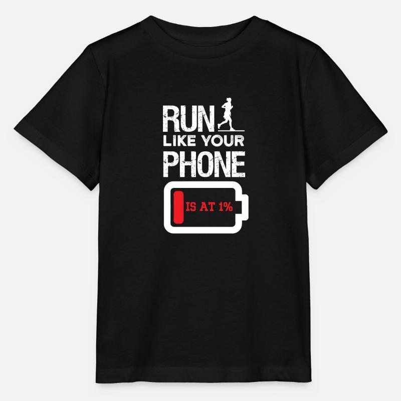 Faire du jogging comme faible batterie de téléphone - T-shirt bio MINI CREATOR Stanley/Stella Enfant - noir