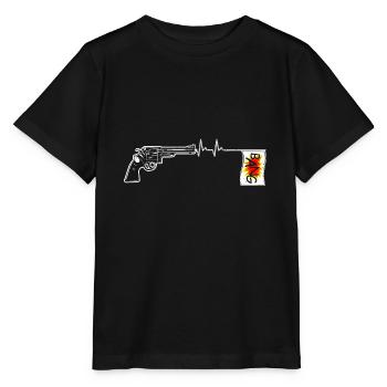 Funny Heartbeats Love Gun Jokes - Stanley/Stella Kinder T-Shirt MINI CREATOR  - Schwarz - Vorne - Mikhail (115cm)
