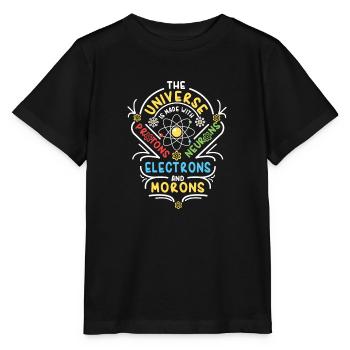 Univers est constitué d'électrons de neutrons à protons - T-shirt bio MINI CREATOR Stanley/Stella Enfant - noir - Devant - Mikhail (115cm)