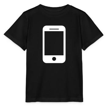 Mobile phone icon gift idea - Stanley/Stella MINI CREATOR Kids’ T-Shirt - black - Front - Mikhail (115cm)