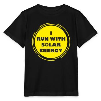 lustiges laufe mit Solarenergie-Design - Stanley/Stella Kinder T-Shirt MINI CREATOR  - Schwarz - Vorne - Mikhail (115cm)