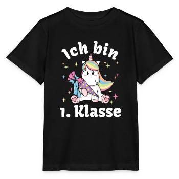 1st class schoolchild schooling Unicorn - Stanley/Stella MINI CREATOR Kids’ T-Shirt - black - Front - Mikhail (115cm)