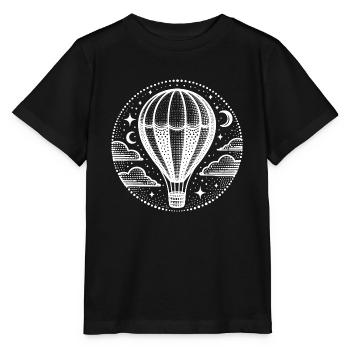 Hot Air Balloon Balloon Flying Air - Stanley/Stella MINI CREATOR Kids’ T-Shirt - black - Front - Mikhail (115cm)