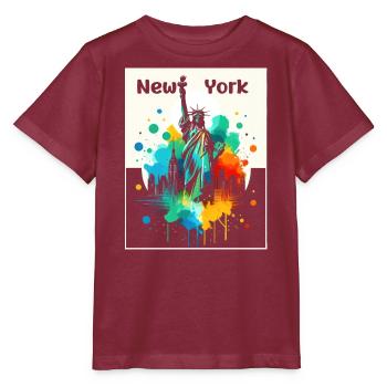 Lebendige Freiheitskunst - Stanley/Stella Kinder T-Shirt MINI CREATOR  - Burgunderrot - Vorne - Kain (125cm)