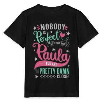 Niemand ist perfekt – Paula Name Geschenkidee - Stanley/Stella Kinder T-Shirt MINI CREATOR  - Schwarz - Vorne - Mikhail (115cm)