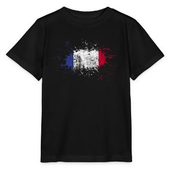 France flag gift french flag - Stanley/Stella MINI CREATOR Kids’ T-Shirt - black - Front - Mikhail (115cm)