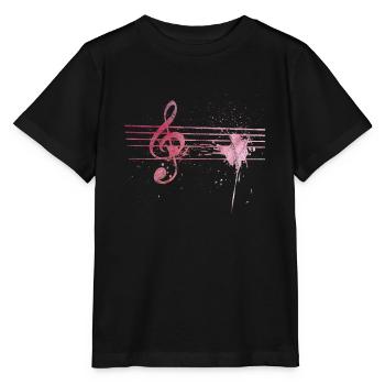 Musique cadeau clé de sol clef - T-shirt bio MINI CREATOR Stanley/Stella Enfant - noir - Devant - Mikhail (115cm)