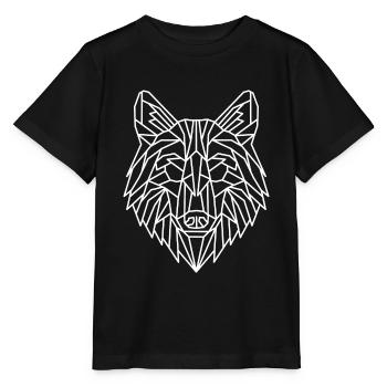 Wolf Geometric Line - Stanley/Stella MINI CREATOR Kids’ T-Shirt - black - Front - Mikhail (115cm)