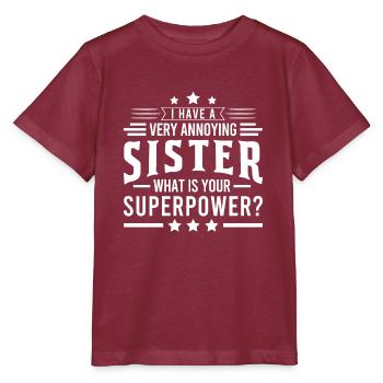 Sœur Frères et sœurs - T-shirt bio MINI CREATOR Stanley/Stella Enfant - bordeaux - Devant - Kain (125cm)